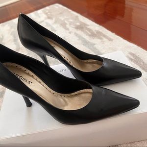 BCBGirls black leather heels. Size 9.